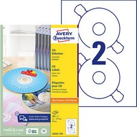 200 AVERY Zweckform CD-Etiketten L6043-100 weiß von AVERY Zweckform