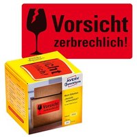 200 AVERY Zweckform Warnetiketten 7211 rot »Vorsicht zerbrechlich!« 100,0 x 50,0 mm von AVERY Zweckform