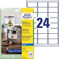 240 AVERY Zweckform wetterfeste Folienetiketten J4773-10 weiß 63,5 x 33,9 mm von AVERY Zweckform