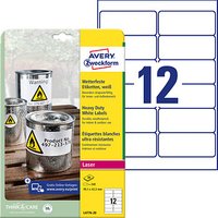 240 AVERY Zweckform wetterfeste Folienetiketten L4776-20 weiß 99,1 x 42,3 mm von AVERY Zweckform