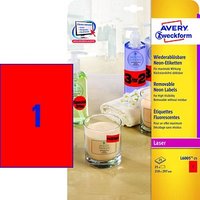 25 AVERY Zweckform Etiketten L6005-25 rot 210,0 x 297,0 mm 25 AVERY Zweckform Etiketten L6005-25 rot 210,0 x 297,0 mm von AVERY Zweckform