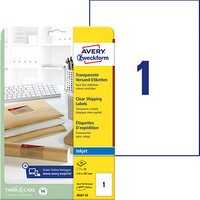 25 AVERY Zweckform Folien-Versandetiketten J8567-25 transparent 210,0 x 297,0 mm 25 AVERY Zweckform Folien-Versandetiketten J8567-25 transparent 210,0 x 297,0 mm von AVERY Zweckform