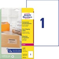 25 AVERY Zweckform Folien-Versandetiketten L7567-25 transparent 210,0 x 297,0 mm von AVERY Zweckform