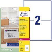 25 AVERY Zweckform Folien-Versandetiketten L7996-25 weiß 199,6 x 289,1 mm 25 AVERY Zweckform Folien-Versandetiketten L7996-25 weiß 199,6 x 289,1 mm von AVERY Zweckform