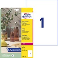 25 AVERY Zweckform Folienetiketten transparent 210,0 x 297,0 mm 25 AVERY Zweckform Folienetiketten transparent 210,0 x 297,0 mm von AVERY Zweckform