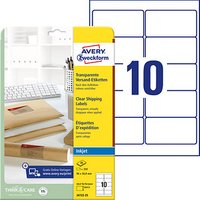 250 AVERY Zweckform Folien-Versandetiketten J4722-25 transparent 96,0 x 50,8 mm 250 AVERY Zweckform Folien-Versandetiketten J4722-25 transparent 96,0 x 50,8 mm von AVERY Zweckform
