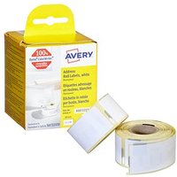 AVERY Zweckform Endlosetikettenrollen für Etikettendrucker AS0722370 weiß, 89,0 x 28,0 mm, 2 x 130 Etiketten von AVERY Zweckform