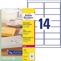 350 AVERY Zweckform Folien-Adressetiketten L7563-25 transparent 99,1 x 38,1 mm von AVERY Zweckform