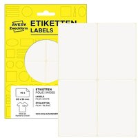 40 AVERY Zweckform Namensetiketten weiß 80,0 x 54,0 mm 40 AVERY Zweckform Namensetiketten weiß 80,0 x 54,0 mm von AVERY Zweckform