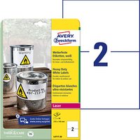 40 AVERY Zweckform wetterfeste Folienetiketten L4717-20 weiß 210,0 x 148,0 mm 40 AVERY Zweckform wetterfeste Folienetiketten L4717-20 weiß 210,0 x 148,0 mm von AVERY Zweckform