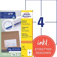 400 AVERY Zweckform Etiketten 3483 weiß 105,0 x 148,0 mm 400 AVERY Zweckform Etiketten 3483 weiß 105,0 x 148,0 mm von AVERY Zweckform