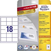 AKTION: 450 AVERY Zweckform Etiketten 6171 weiß 64,0 x 45,0 mm + GRATIS 90 Etiketten von AVERY Zweckform