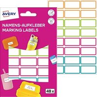 48 AVERY Zweckform Namensetiketten farbsortiert 32,0 x 15,0 mm 48 AVERY Zweckform Namensetiketten farbsortiert 32,0 x 15,0 mm von AVERY Zweckform