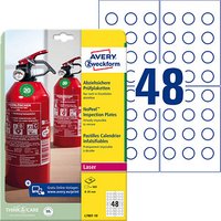 480 AVERY Zweckform Prüfplaketten L7801-10 weiß 20,0 x 20,0 mm von AVERY Zweckform