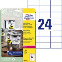 480 AVERY Zweckform wetterfeste Folienetiketten L4718-20 weiß 70,0 x 37,0 mm von AVERY Zweckform