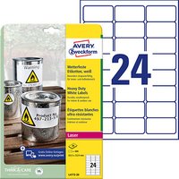 480 AVERY Zweckform wetterfeste Folienetiketten L4773-20 weiß 63,5 x 33,9 mm 480 AVERY Zweckform wetterfeste Folienetiketten L4773-20 weiß 63,5 x 33,9 mm von AVERY Zweckform