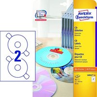 50 AVERY Zweckform CD-Etiketten L6043-25 weiß von AVERY Zweckform