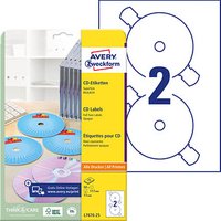 50 AVERY Zweckform CD-Etiketten L7676-25 weiß von AVERY Zweckform