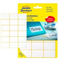 522 AVERY Zweckform Etiketten 3325 weiß 38,0 x 24,0 mm 522 AVERY Zweckform Etiketten 3325 weiß 38,0 x 24,0 mm von AVERY Zweckform