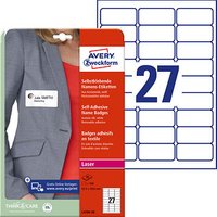 540 AVERY Zweckform Namensetiketten L4784-20 weiß 63,5 x 29,6 mm von AVERY Zweckform