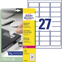 540 AVERY Zweckform Sicherheitsetiketten L6114-20 weiß 63,5 x 29,6 mm 540 AVERY Zweckform Sicherheitsetiketten L6114-20 weiß 63,5 x 29,6 mm von AVERY Zweckform