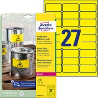 540 AVERY Zweckform wetterfeste Folienetiketten L6105-20 gelb 63,5 x 29,6 mm von AVERY Zweckform