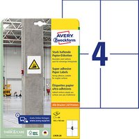 80 AVERY Zweckform Power-Etiketten L7876-20 weiß 105,0 x 148,0 mm von AVERY Zweckform