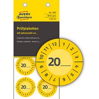 80 AVERY Zweckform Prüfplaketten 7902 gelb 30,0 x 30,0 mm von AVERY Zweckform