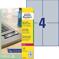 80 AVERY Zweckform Typenschildetiketten L6134-20 silber 105,0 x 148,0 mm von AVERY Zweckform