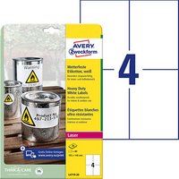 80 AVERY Zweckform wetterfeste Folienetiketten L4719-20 weiß 105,0 x 148,0 mm 80 AVERY Zweckform wetterfeste Folienetiketten L4719-20 weiß 105,0 x 148,0 mm von AVERY Zweckform