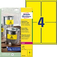 80 AVERY Zweckform wetterfeste Folienetiketten L6127-20 gelb 99,1 x 139,0 mm von AVERY Zweckform