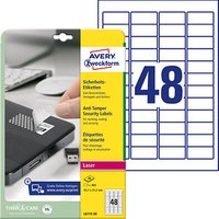 960 AVERY Zweckform Sicherheitsetiketten L6113-20 weiß 45,7 x 21,2 mm von AVERY Zweckform