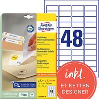 1.440 AVERY Zweckform Etiketten L4736REV-25 weiß 45,7 x 21,2 mm 1.440 AVERY Zweckform Etiketten L4736REV-25 weiß 45,7 x 21,2 mm von AVERY Zweckform