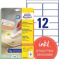 360 AVERY Zweckform Etiketten L4743REV-25 weiß 99,1 x 42,3 mm von AVERY Zweckform