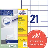 4.620 AVERY Zweckform Etiketten 3652-200 weiß 70,0 x 42,3 mm 4.620 AVERY Zweckform Etiketten 3652-200 weiß 70,0 x 42,3 mm von AVERY Zweckform