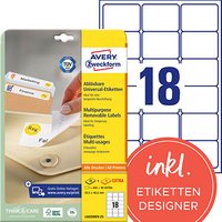 540 AVERY Zweckform Etiketten L6025REV-25 weiß 63,5 x 46,6 mm 540 AVERY Zweckform Etiketten L6025REV-25 weiß 63,5 x 46,6 mm von AVERY Zweckform