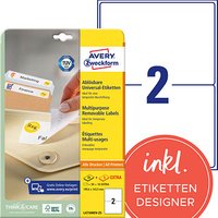 60 AVERY Zweckform Etiketten L4734REV-25 weiß 199,6 x 143,5 mm 60 AVERY Zweckform Etiketten L4734REV-25 weiß 199,6 x 143,5 mm von AVERY Zweckform