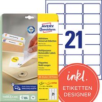 630 AVERY Zweckform Etiketten L6023REV-25 weiß 63,5 x 38,1 mm 630 AVERY Zweckform Etiketten L6023REV-25 weiß 63,5 x 38,1 mm von AVERY Zweckform