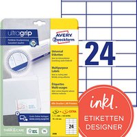 720 AVERY Zweckform Etiketten 3490 weiß 70,0 x 36,0 mm 720 AVERY Zweckform Etiketten 3490 weiß 70,0 x 36,0 mm von AVERY Zweckform