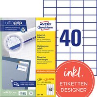 8.800 AVERY Zweckform Etiketten 3651-200 weiß 52,5 x 29,7 mm 8.800 AVERY Zweckform Etiketten 3651-200 weiß 52,5 x 29,7 mm von AVERY Zweckform