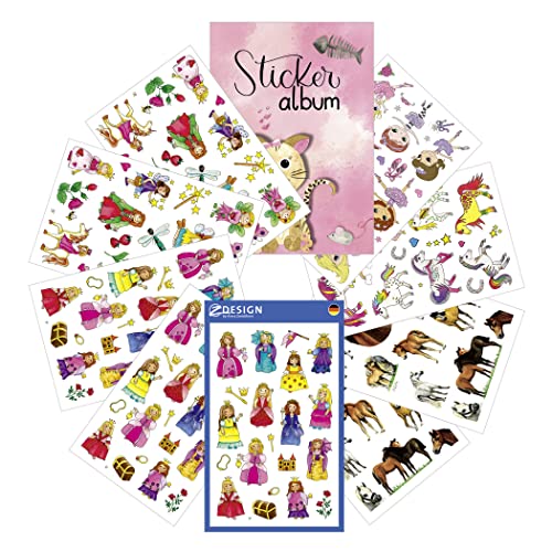 AVERY Zweckform 170 Sticker für Kinder mit Stickeralbum (Mädchen, Mitgebsel, Mitbringsel, Kindergeburtstag, Gastgeschenke, Stickerheft, Aufkleber) 59985 von AVERY Zweckform