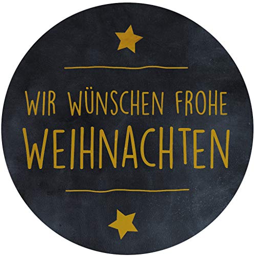 AVERY Zweckform 200 Aufkleber Frohe Weihnachten (Made in Germany, Ø38 mm, schwarze Weihnachtssticker goldene Schrift, selbstklebende Weihnachtsdeko Geschenke, Karten, Tüten) Sticker auf Rolle, 3846 von AVERY Zweckform