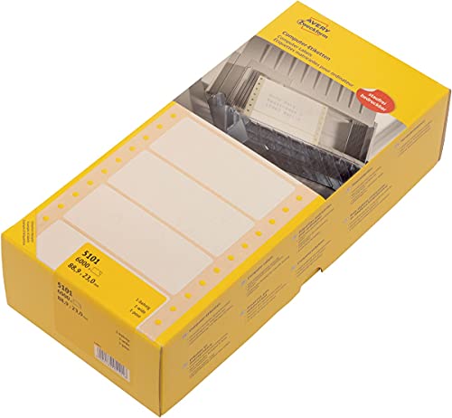 AVERY Zweckform 5101 Computer-Etiketten (Papier matt, 6,000 Etiketten, 88,9 x 23 mm) 1 Pack weiß von AVERY Zweckform