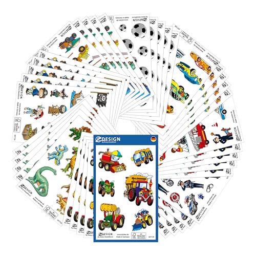 AVERY Zweckform 524 Sticker Set Kinder Made in Germany (Sticker Jungen, Kinder Sticker, Fußball, Traktor, Piraten, Autos, Feuerwehr, Kindergeburtstag, Mitbringsel, Mitgebsel, Gastgeschenke) 59991 von AVERY Zweckform