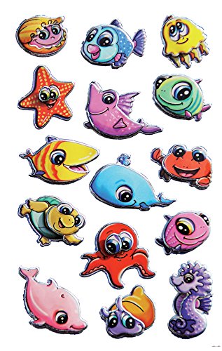AVERY Zweckform 53159 Kinder Sticker Meerestiere (3D Effekt) 15 Aufkleber von AVERY Zweckform