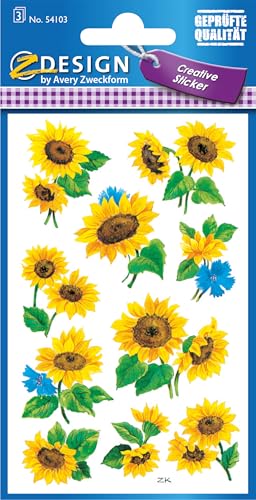 AVERY Zweckform 54103 Deko Sticker Sonnenblumen 30 Aufkleber von AVERY Zweckform