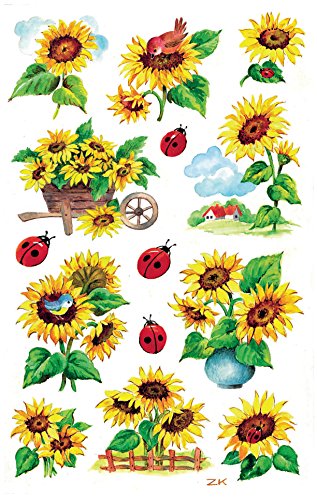 AVERY Zweckform 54171 Deko (Sonnenblumen Papiermaterial mit Glitzer) 2 Bögen, 28 Sticker von AVERY Zweckform