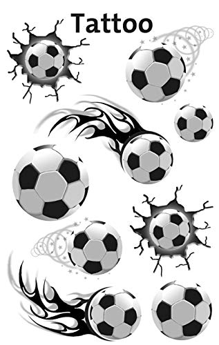 AVERY Zweckform 56740 Tattoo Kinder 9 Stück - Temporäre Fußball-Tattoos, Wasserfest, Klebetattoos für Kindergeburtstag, Mitgebsel, Partyspiele Preise, Zum Spielen, Für Jungen von AVERY Zweckform