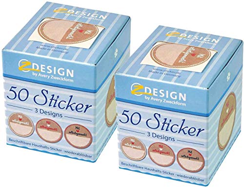 AVERY Zweckform 56818 Marmeladenetiketten Sticker (Aufkleber,"Mit Liebe selbstgemacht" Papiersticker, 38mm, im Spender (2 Packungen, Mit Liebe gemacht-Sticker Rolle) von AVERY Zweckform