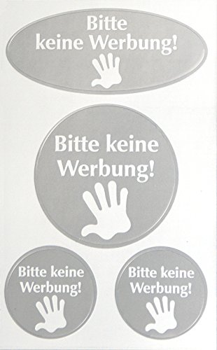 AVERY Zweckform 59122 Keine Werbung Etiketten runde Schilder silber (wetterfeste Folie) 4 Aufkleber von AVERY Zweckform